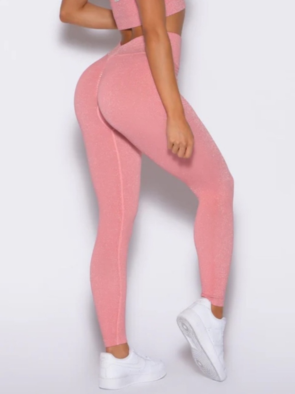 Bombshell SHIMMER V BACK LEGGINGS Pink Star Size Medium - Sparkle, BBL Leggings